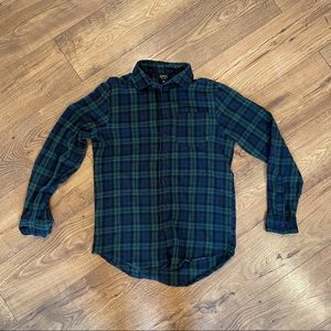 boohooMAN Plaid Flannel Button Down Shirt